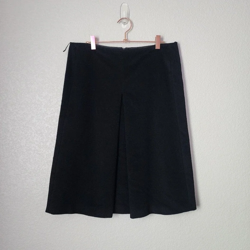 MAXMARA VINTAGE Black Wool Cashmere Skirt Minimalist Pleated Academia 12